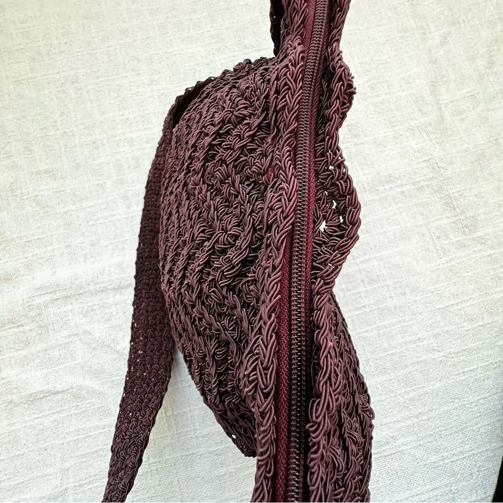 R&G Designs Maroon Tie Knot Boho Casual Purse Shoulder Bag Hand Made